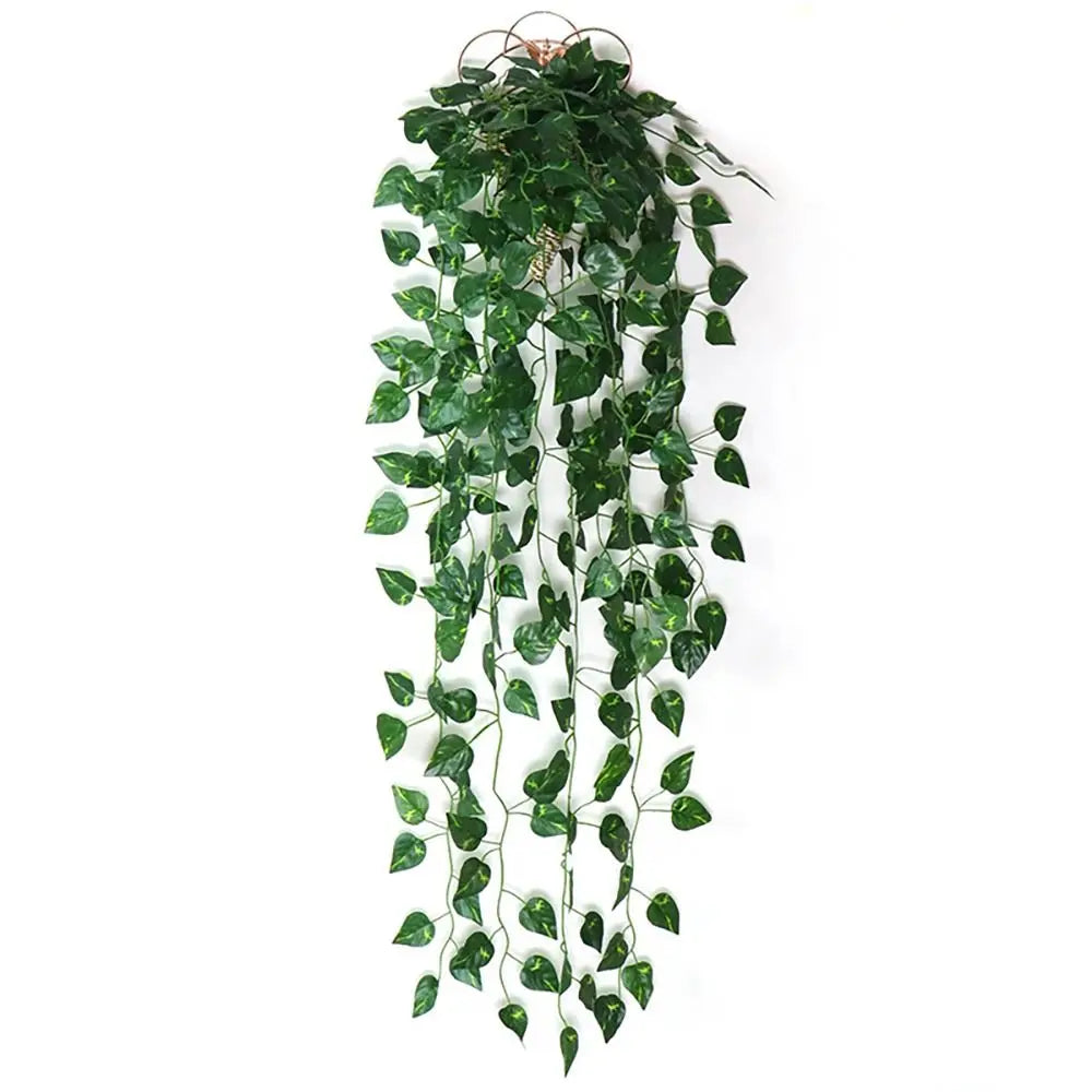 plantes artificielles suspendues arbre vert feuilles uniformes moderne decoration exterieure accrochée pot noir