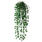 plantes artificielles suspendues arbre vert feuilles uniformes pot noir décoration moderneextérieur accroché