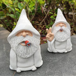 statuette gnome blanc laine lisse résine décor jardin américain traditionnelleextérieurintérieur handpainting cadeau anniversaire
