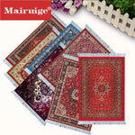 tapis persan franges ornements traditionnels rouge bleu noir beige marron classique sous verre gaming