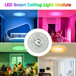 Module lumière LED intelligent blanc moderne diodes circulaire 220V RGBCW connectivité wifi gradation vocalisée