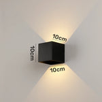 applique murale led motion sensor extérieure ip65 contemporaine 6000k 4000k 3000k đen trắng