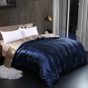 Housse de couette satin luxe haute densité - Douceur extrême pour lit double, queen ou king