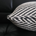 housse coussin moderne nordique motif géométrique noir blanc polyester coton lavable 30x50cm 45x45cm 50x50cm