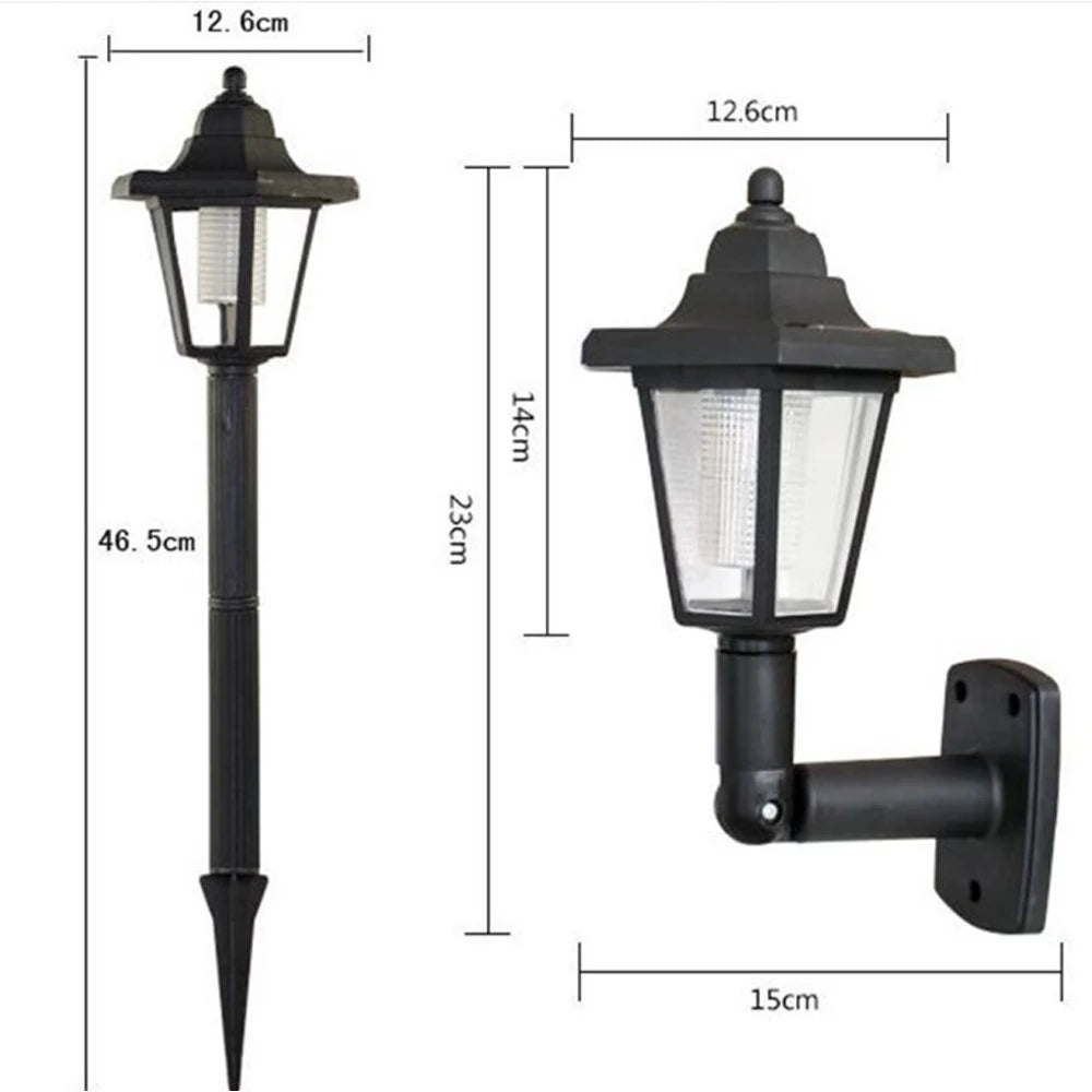 lampe murale led solaire noire transparente classique hexagonaleextérieur jardin décoration