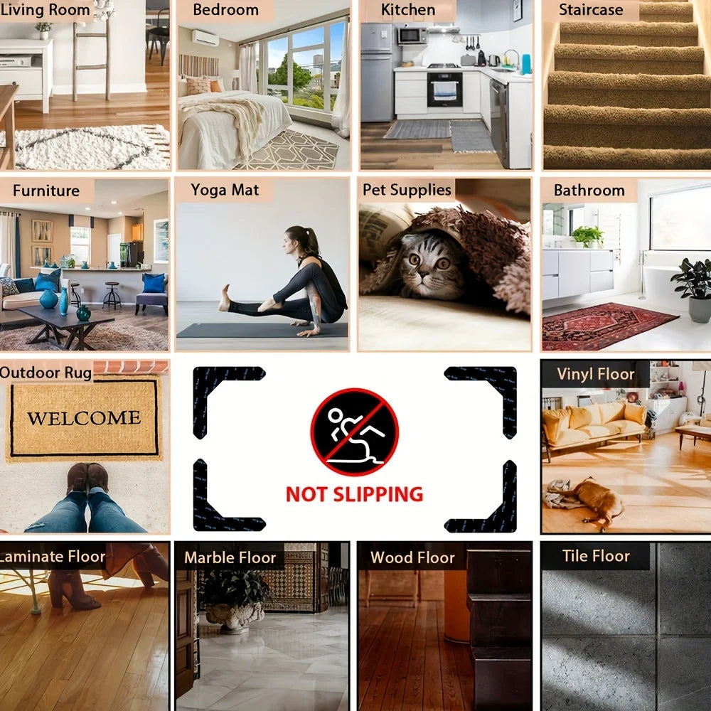adhesifs antidrapants reutilisables lavables attaches tapis texturées surfloor noir beige marron blanc