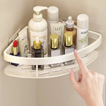 étagère salle bain moderne blanche adhésive rangement perforée aluminium unique