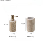 ensemble salle bain pierre naturelle moderne distributeur savon porte brosse dents plateau carré minimaliste