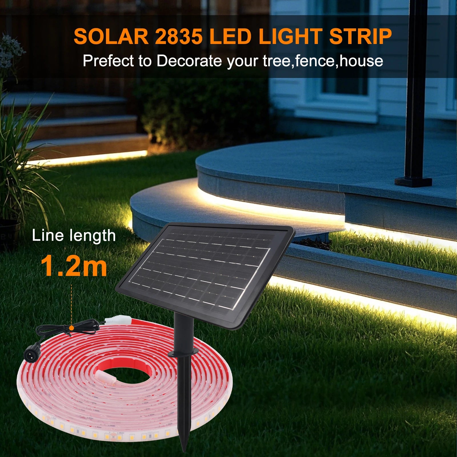 Installation bande LED solaire sur rambarde