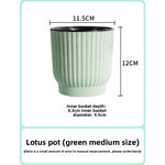 pots fleurs modernes résine blanc rayures verticaux hydroponiques plante verte autoarrosage personnes paresseuses