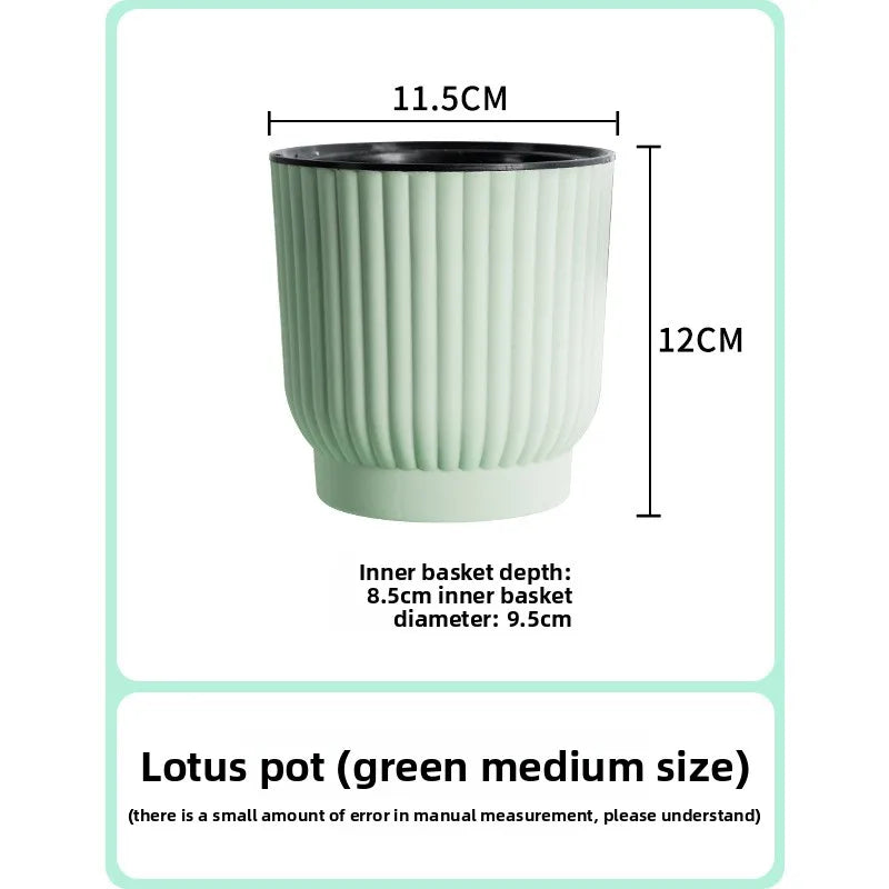 pots fleurs modernes résine blanc rayures verticaux hydroponiques plante verte autoarrosage personnes paresseuses