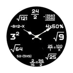 horloge murale mathématiques équations aiguilles bois moderne opaque salon chambre