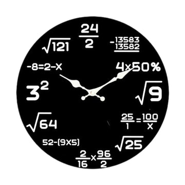 horloge murale mathématiques équations aiguilles bois moderne opaque salon chambre