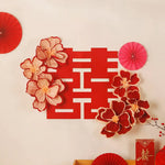 décoration murale fleurs papier ventilateurs papillons coussins ours peluche enveloppe rouge