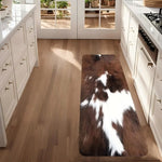 tapis sol moderne marron blanc peau vache antidérapant extérieur intérieur fleuri
