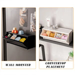 boîte rangement réutilisable blanc noir moderne compartiments éponge bâtonnets oreille cosmétiques sans perçage fixations