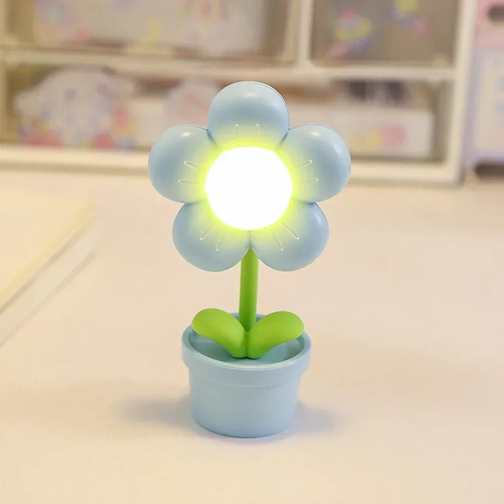 lampe led fleur rose bleu violet jaune mignon veilleuse vacances