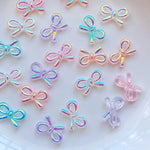 pierres artificielles nœuds papillon holographiques mixtes girly bijoux accessoires coiffure flatback cabochons irisés variées