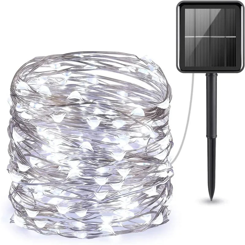 ruban lumineux solaire blanc chaud filament led moderne imperméable ip65 assemblage diy 12m 23m