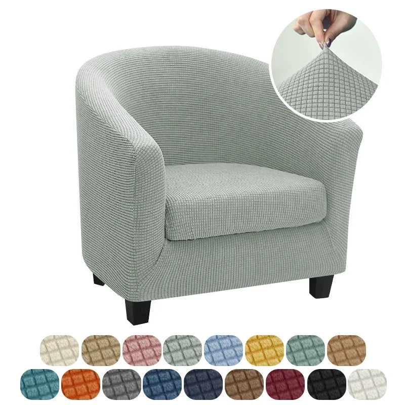 housse fauteuil moderne gris rose carreaux polyestère lavable printemps été salon