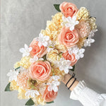 décoration murale florale artificielle romantique rose blanc extérieur mariage anniversaire party