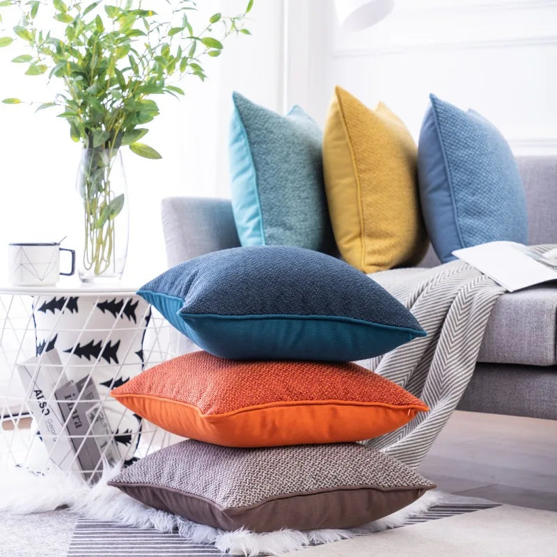 coussin décoratif moderne coton lin tissé crocheté canapé salon intérieur maison