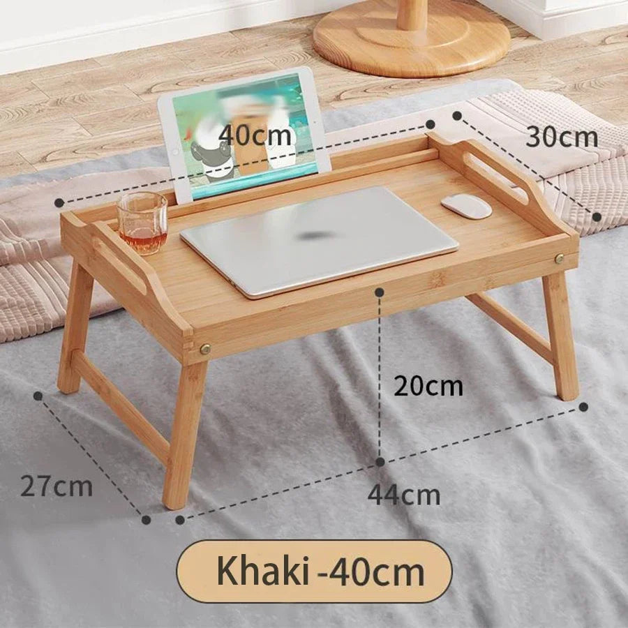 table pliante multifonctionnelle moderne bambou plateau petit déjeuner ordinateur portable minimaliste.storage folding breakfast computer