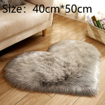 tapis cœur fourrure synthétique rose gris violet rouge moderne doux acrylique intérieur maison