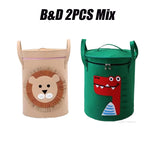 paniers rangement animaux tigre crocodile éléphant jouets gris vert beige couvercle poignées amovibles enfants