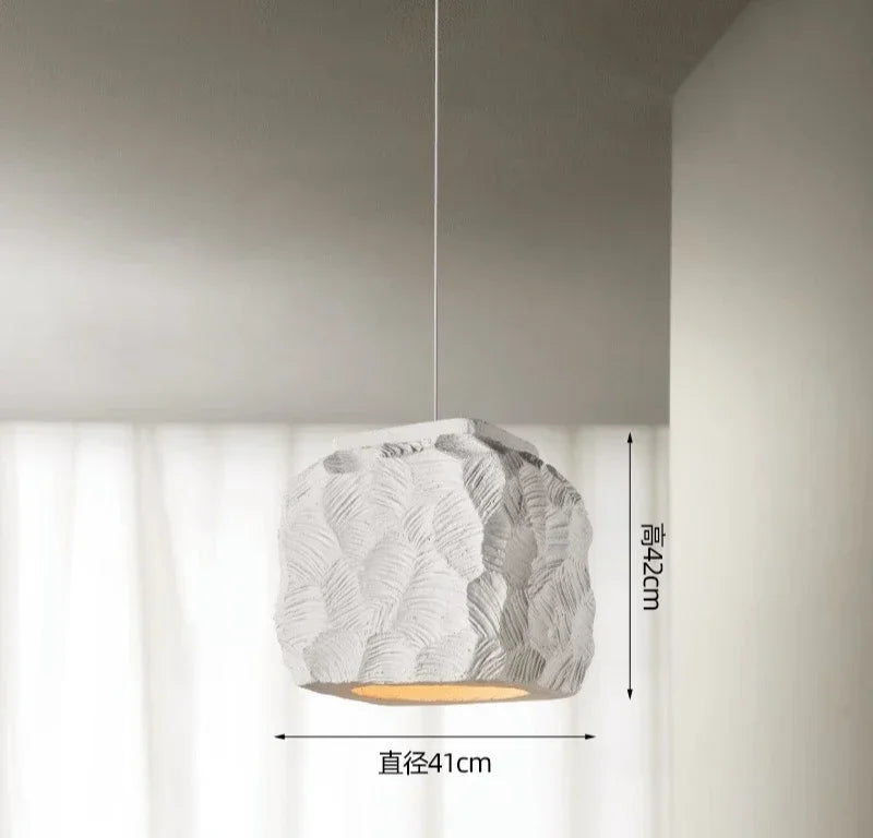 lampe suspendue moderne feuilles stylisées blanc gris 38cm 43cm