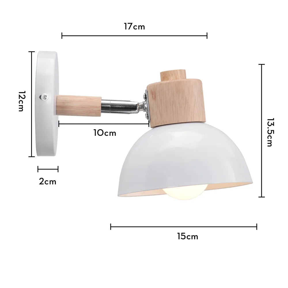 applique murale led moderne bois blanc scandinave fixée mur entrée chambre cuisine