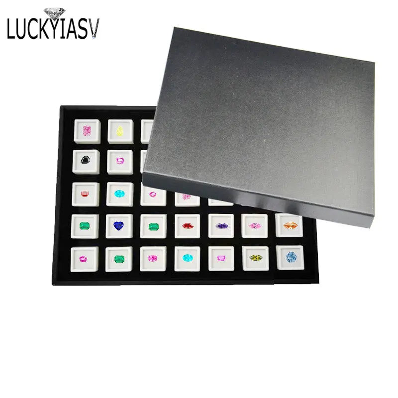 boîtes bijoux velours noir blanc moderne rangement diamants pierres précieuses boîtes individuelles différentes tailles