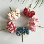 bouquet fleurs artificielles roses blanches bleues marrons rouges mariage anniversaire intérieur