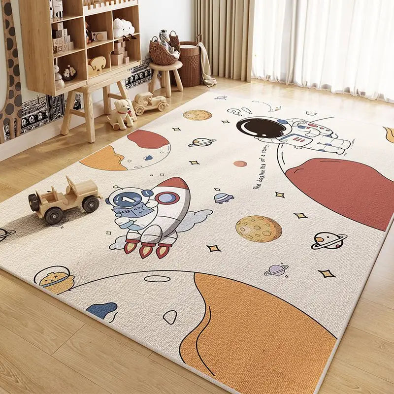 tapis polypropylène polyester antidérapant imperméable dessins animés ours astronaute moderne enfantin