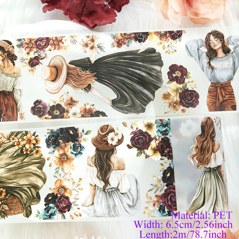 ruban adhésif décoratif motifs fleurs papillons animaux scrapbooking journal intime papeterie