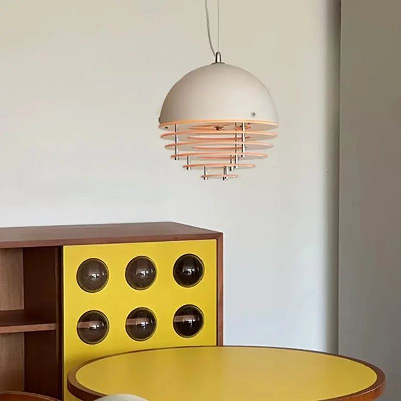 suspension lumineuse moderne blanc pendentif acrylique rond anneau superposé opaque 4500k 3000k 6000k