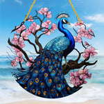 décoration suspendue paon plumes fleurs cerisier acrylique semi transparent artistique floralextérieurintérieur