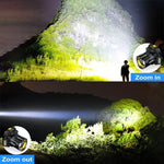 lampe frontale rechargeable led 5w noir jaune blanc headlight tactile affichage ir sensor modes