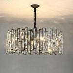 lustre cristal moderne transparent noir brillant salon restaurant haute gamme echangement chainemeta