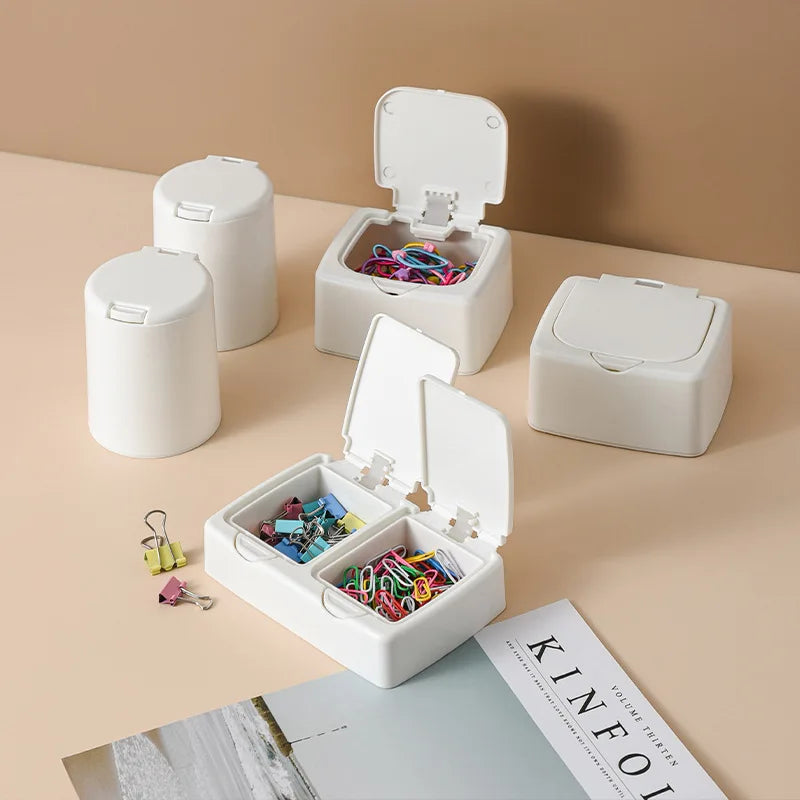 boîtes rangement blanc modernes boîte plastique anti poussière clips élastiques matériau pvc