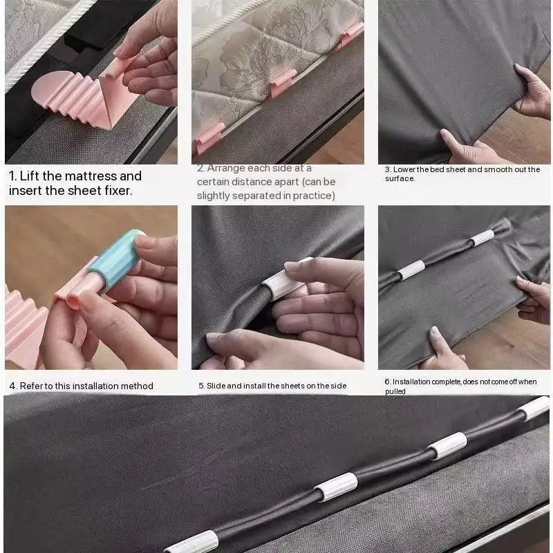 fixateur drap rose blanc moderne clips plissés anti dérapage lit pièces plastique
