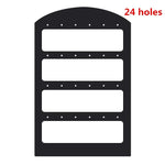 organisateur bijoux noir moderne porte boucles oreilles clips transparent 19x12.5 cm