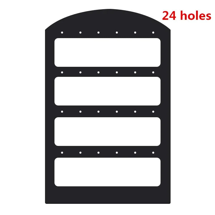 organisateur bijoux noir moderne porte boucles oreilles clips transparent 19x12.5 cm