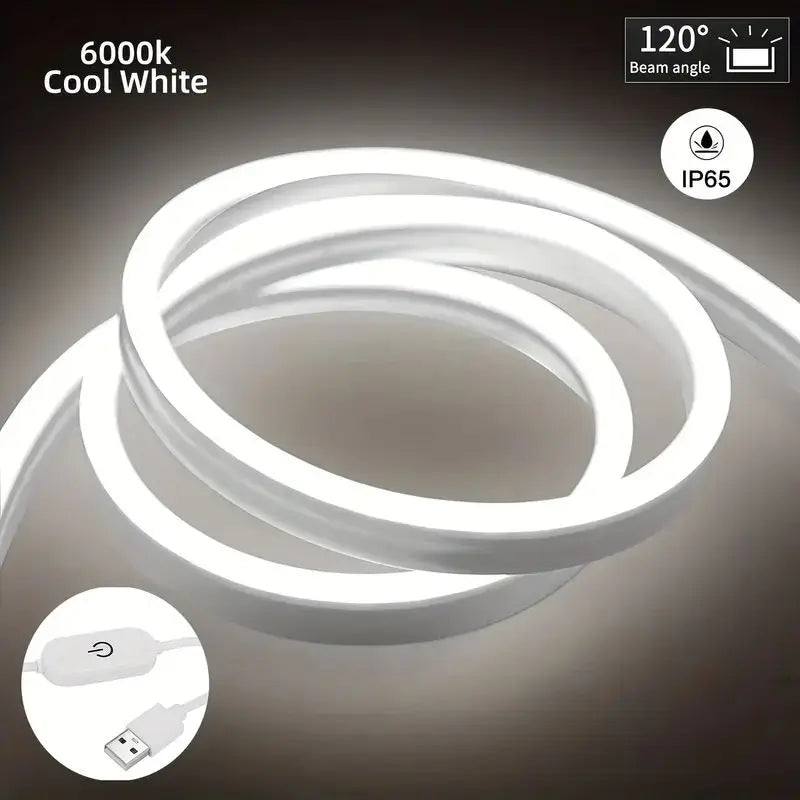 ruban led flexible blanc moderne adhésif commutateur tactile câble chambre usb 5v