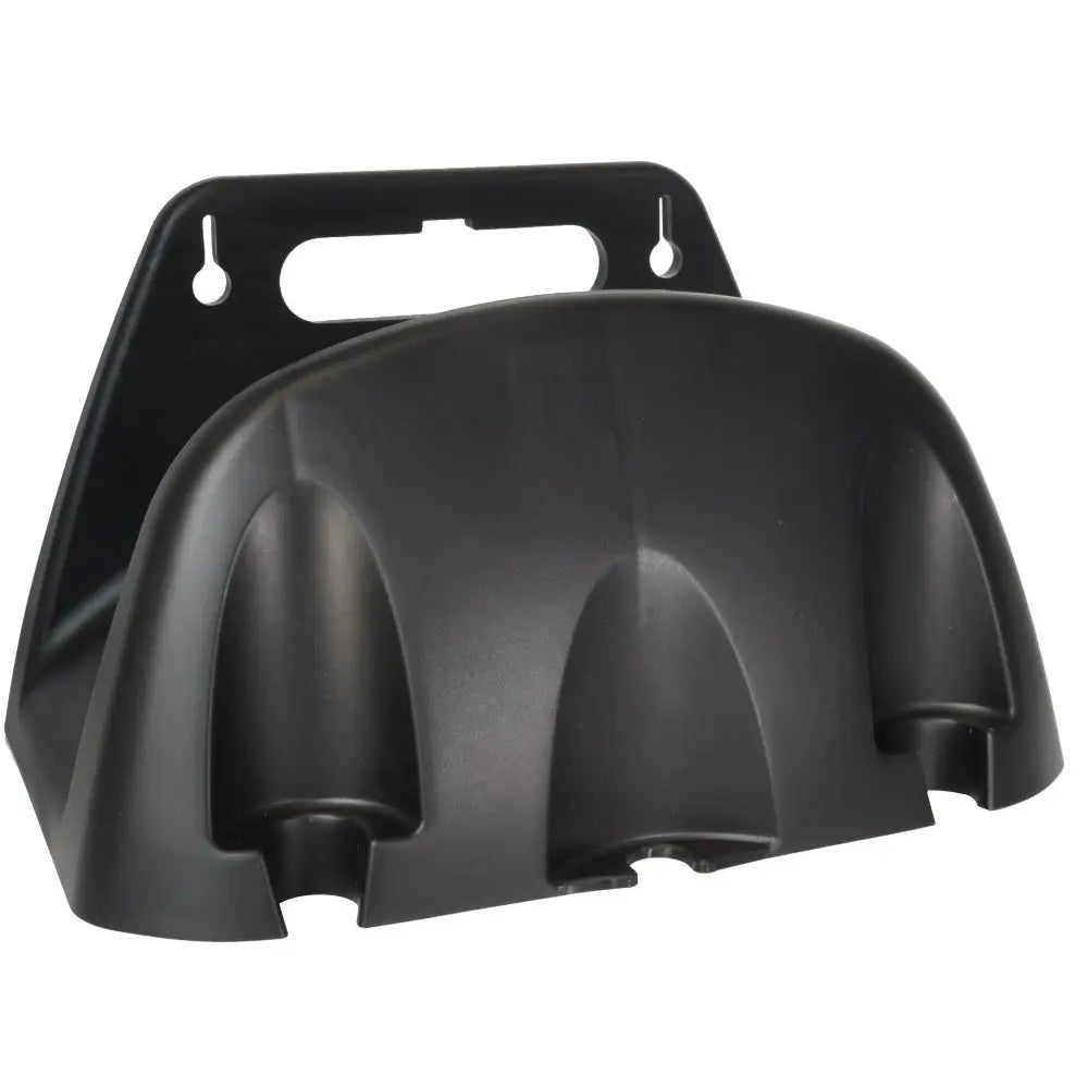 support mural tuyau arrosage rangement jardin noir orange fonctionnel fixations trou vis plastique