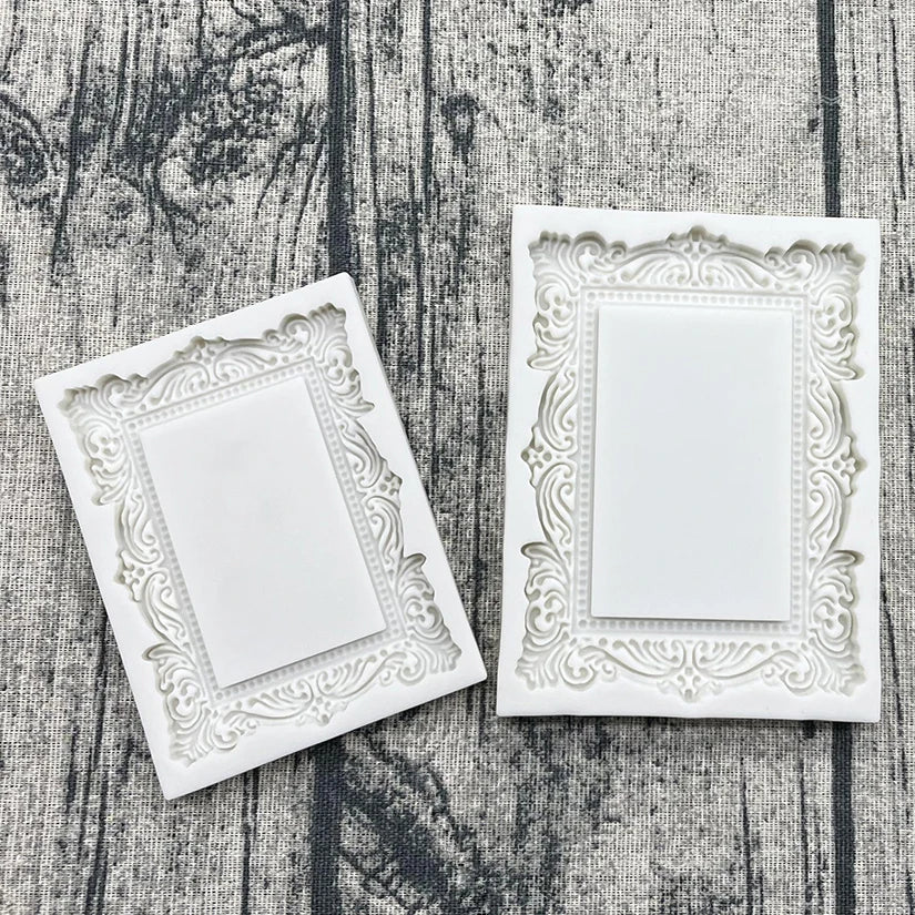 cadres decoratifs silicone blanc ornements baroques classiques motifs artistiques decors gateaux