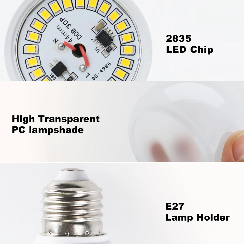 ampoule led 6w 9w 12w 15w 18w 22w 26w 32w e27 blanc moderne haute