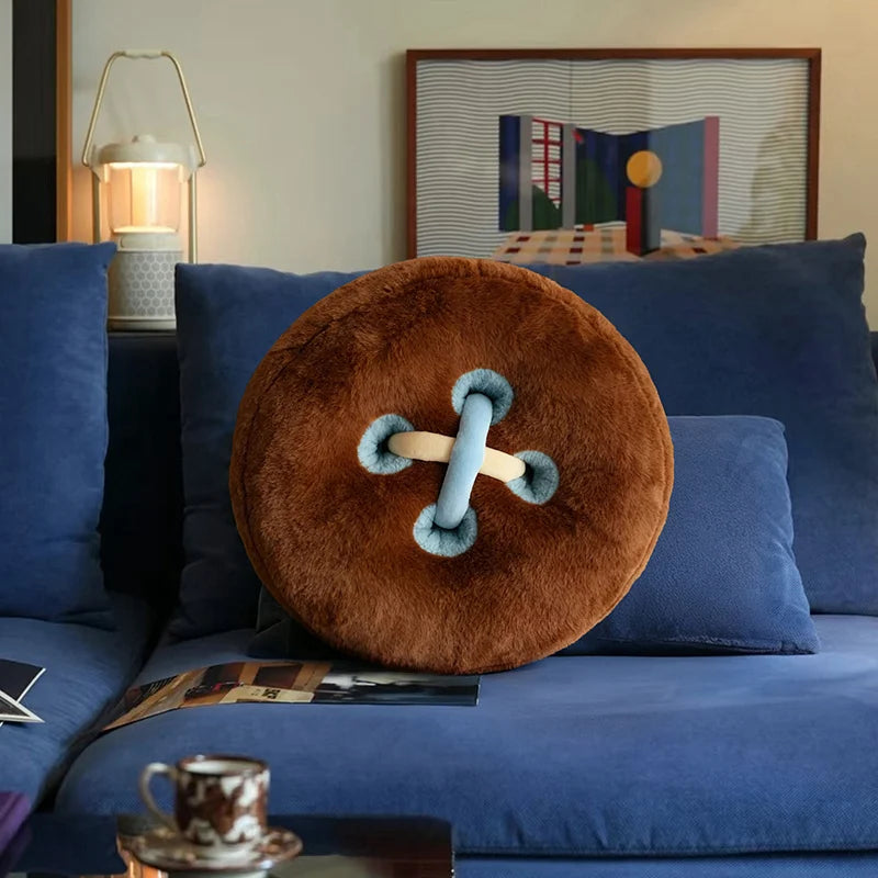 coussin moderne plush boutons blanc rouge marron bleu adultes décoration intérieure chambre canapé
