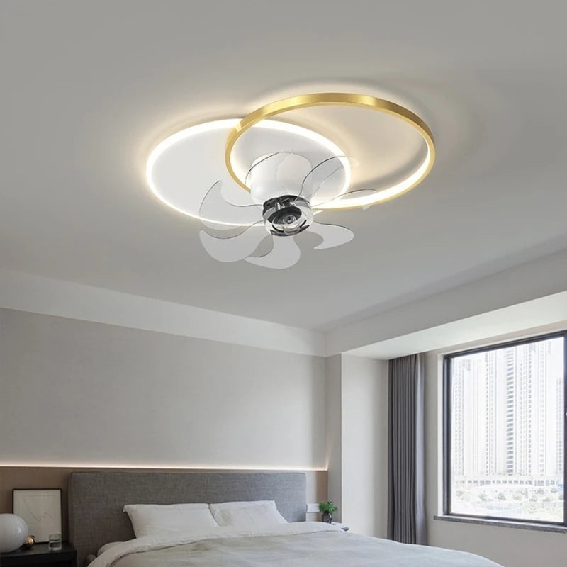 ventilateur or blanc moderne télécommande led transparent 50cm certification ul vde rohs