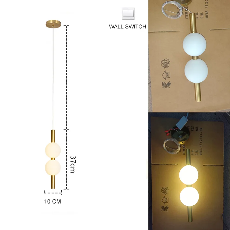 lumières suspendues modernes globes blanc doré chambre salon led minimalistes